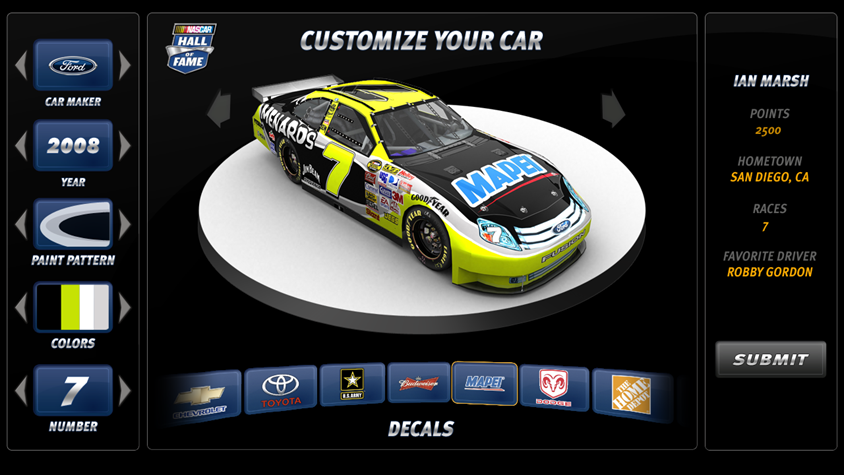 NASCAR HOF Interactive Kiosk - Final Design